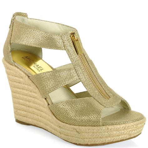 michael kors gold wedges.